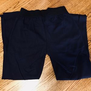 Polyester Navy Dress Pants with Elastic Waist Band